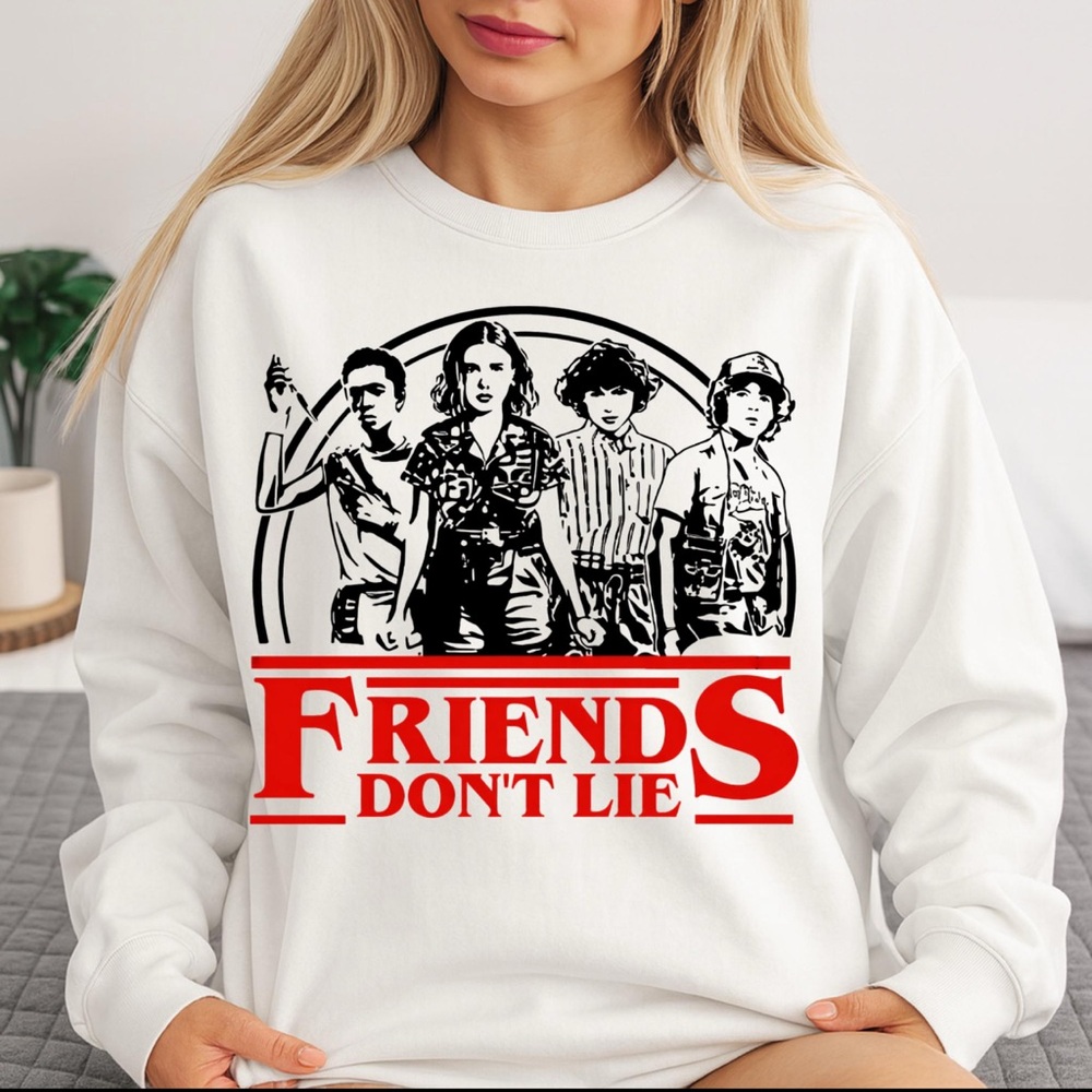 White Graphic Sweatshirt with Red Text